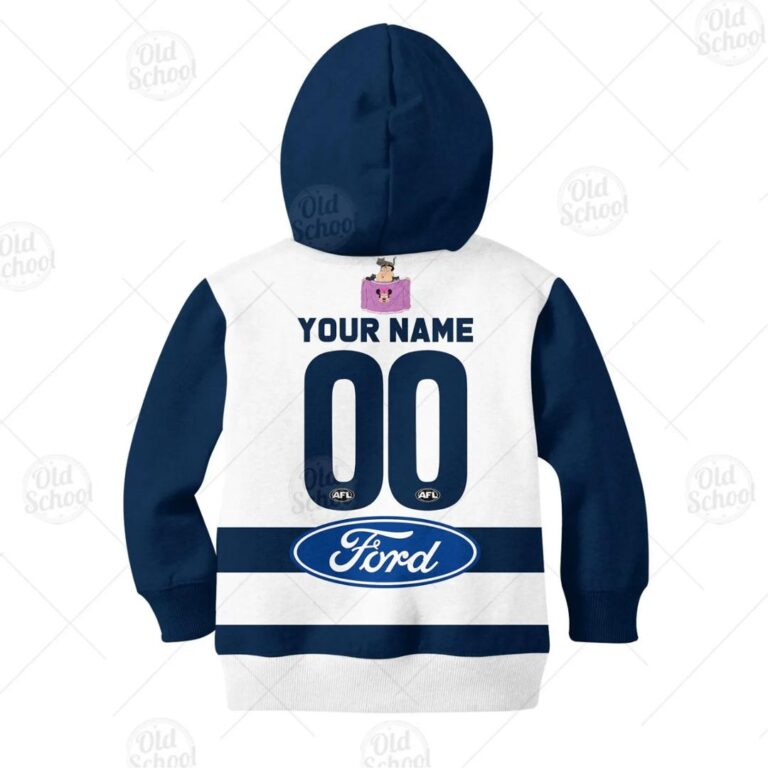 AFL Geelong Cats Custom Name Number Family Guy Guernsey Kids Pullover Hoodie