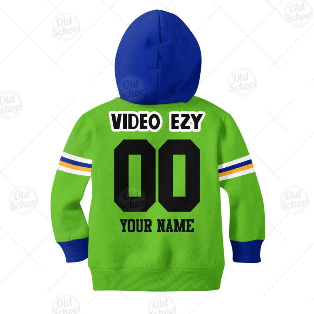NRL Canberra Raiders Custom Name Number Vintage Retro1990 Kids Pullover Hoodie
