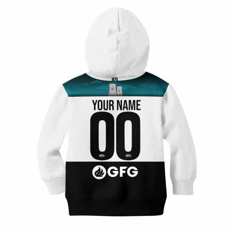 AFL Port Adelaide Power Custom Name Number Kids Pullover Hoodie