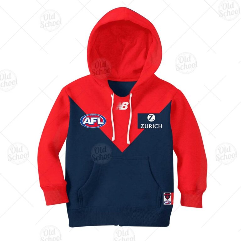 AFL Melbourne Demons Custom Name Number 2020 Home Guernsey Kids Pullover Hoodie