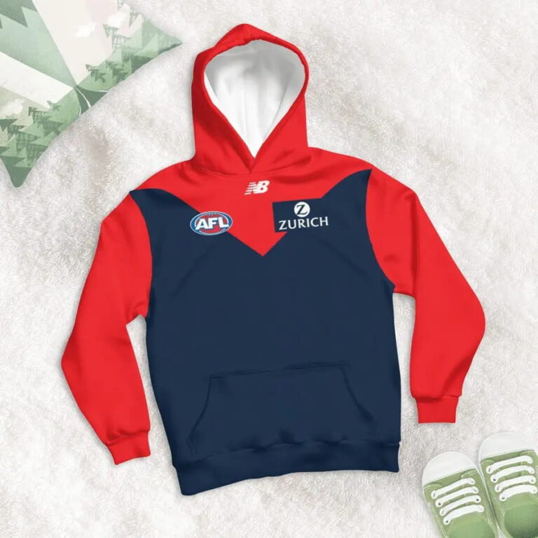 AFL Melbourne Demons Custom Name Number 2020 Home Guernsey Kids Pullover Hoodie