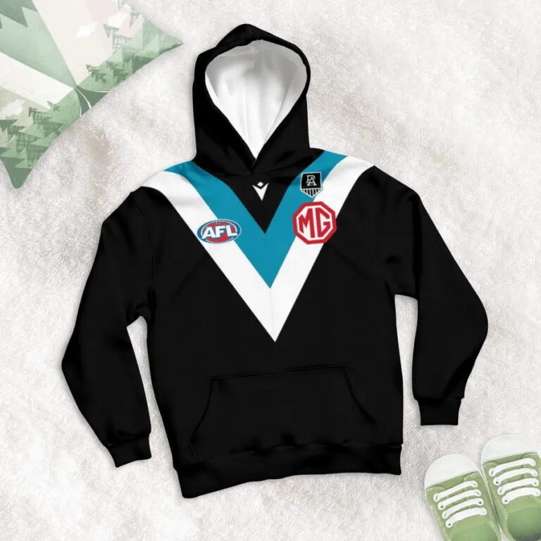 AFL Port Adelaide Power Custom Name Number 2021 Home Guernsey Kids Pullover Hoodie