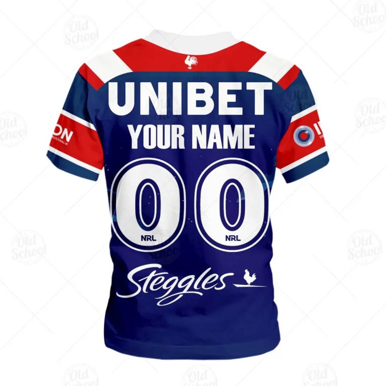NRL Sydney Roosters Custom Name Number x The Simpsons 2020 Halloween Jersey Kids T-Shirt