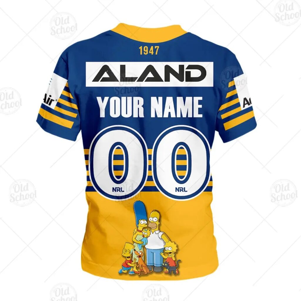 NRL Parramatta Eels Custom Name Number x The Simpsons 2020 Halloween Kids T-Shirt