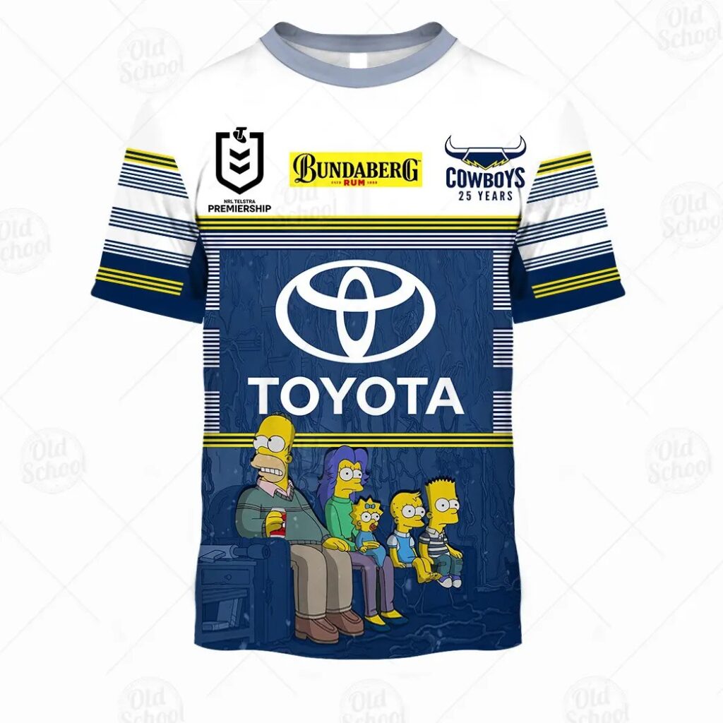 NRL North Queensland Cowboys Custom Name Number x The Simpsons Halloween 2020 Kids T-Shirt