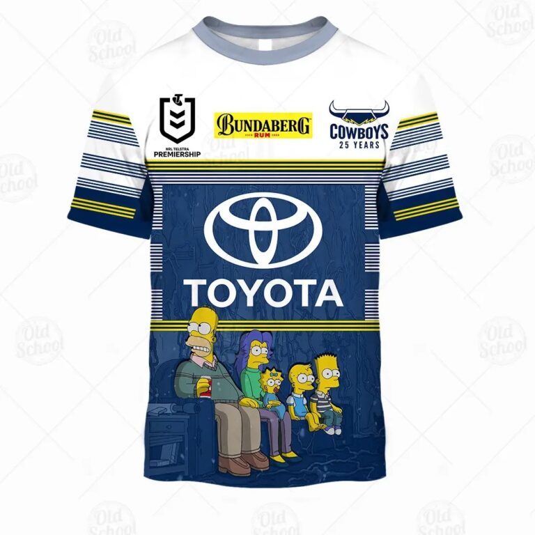 NRL North Queensland Cowboys Custom Name Number x The Simpsons Halloween 2020 Kids T-Shirt