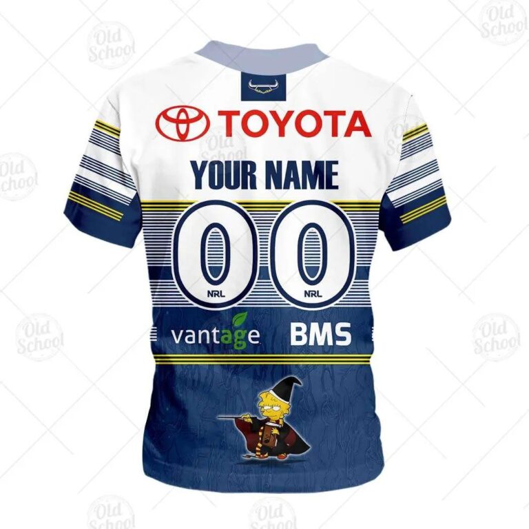 NRL North Queensland Cowboys Custom Name Number x The Simpsons Halloween 2020 Kids T-Shirt
