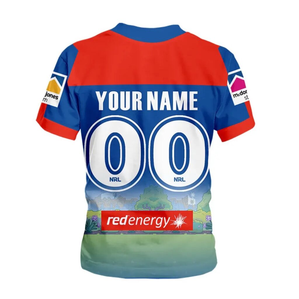 NRL Newcastle Knights Custom Name Number Bluey 2020 Jersey Kids T-Shirt