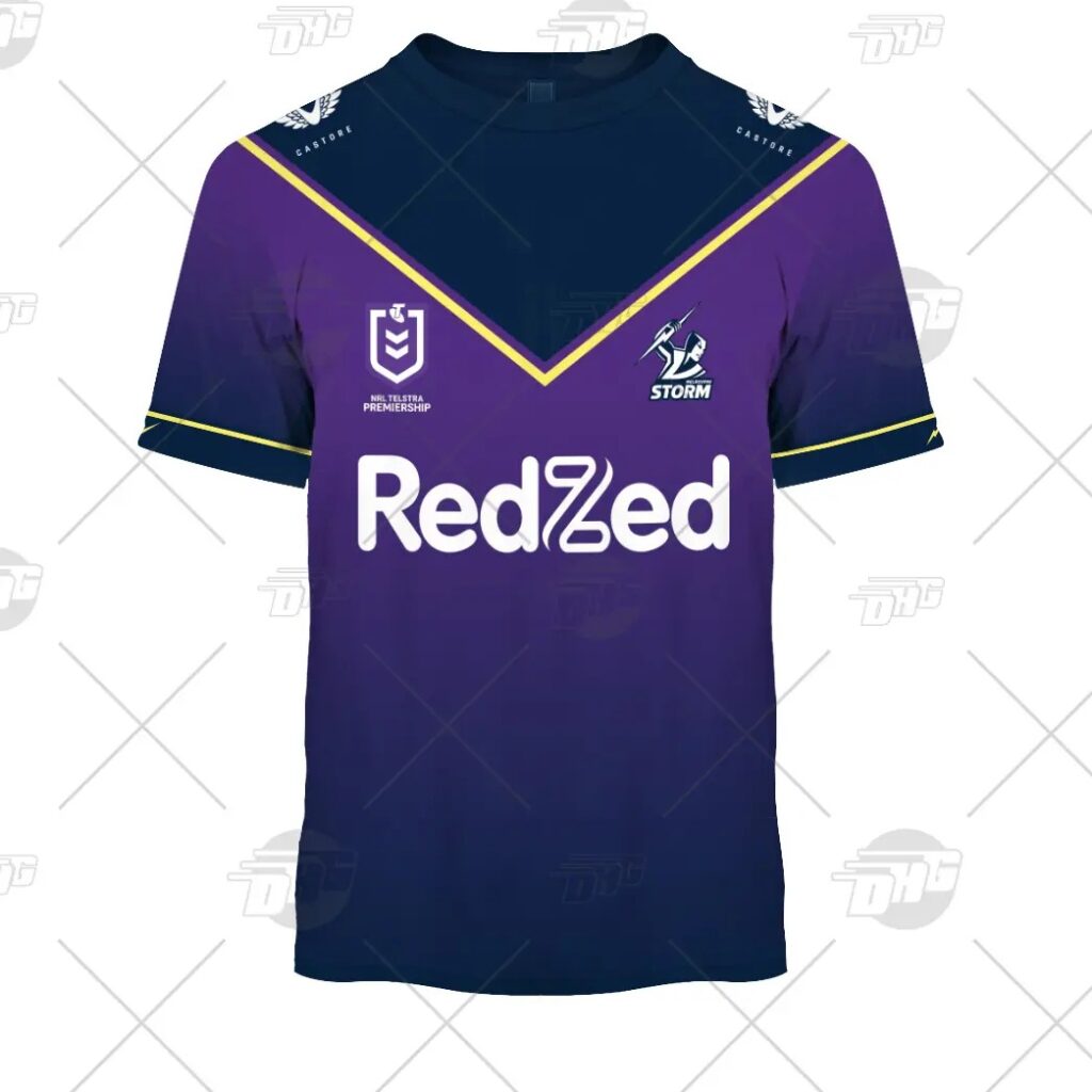 NRL Melbourne Storm Custom Name Number 2021 Home Jersey Kids T-Shirt