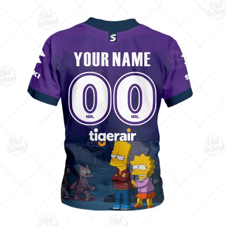 NRL Melbourne Storm Custom Name Number x The Simpsons 2020 Halloween Kids T-Shirt