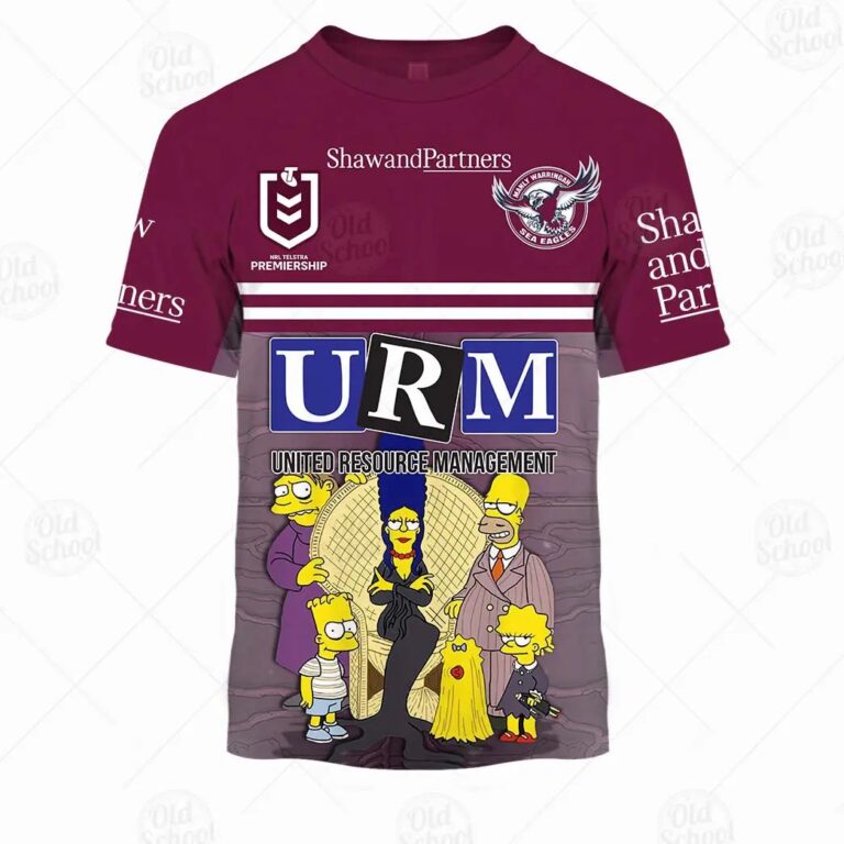 NRL Manly Warringah Sea Eagles Custom Name Number x The Simpsons Halloween 2020 Kids T-Shirt