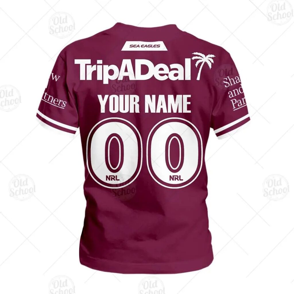 NRL Manly Warringah Sea Eagles Custom Name Number Jersey 2020 Kids T-Shirt