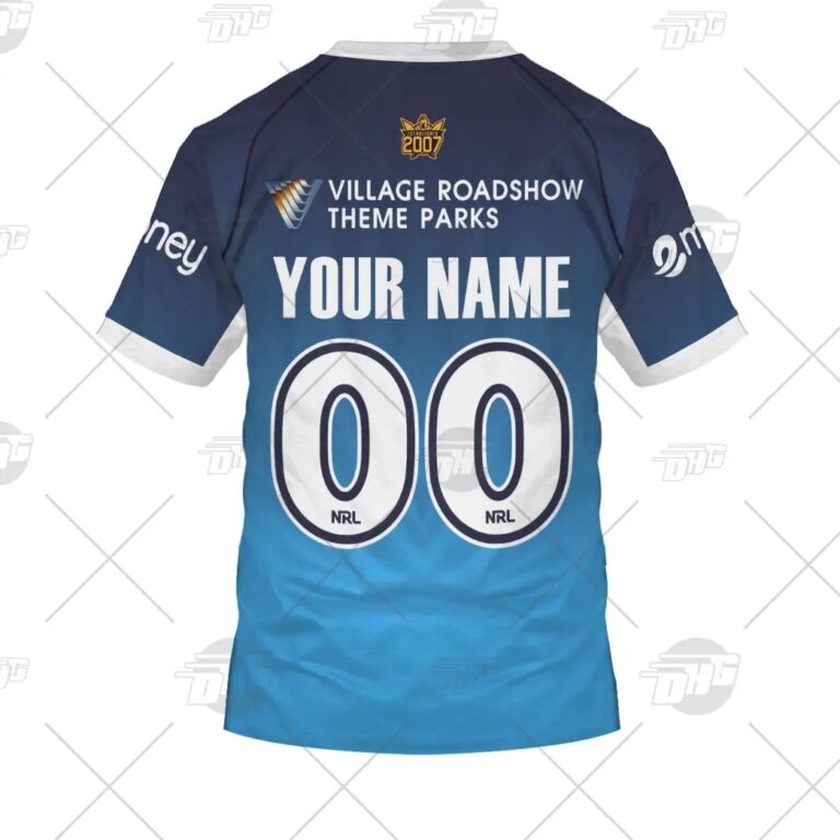 NRL Gold Coast Titans Custom Name Number 2021 Home Jersey Kids T-Shirt