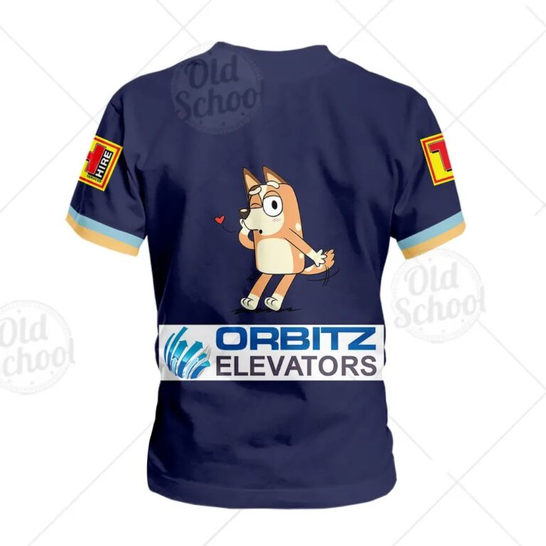 NRL Gold Coast Titans Custom Name Number x Bluey Kids T-Shirt