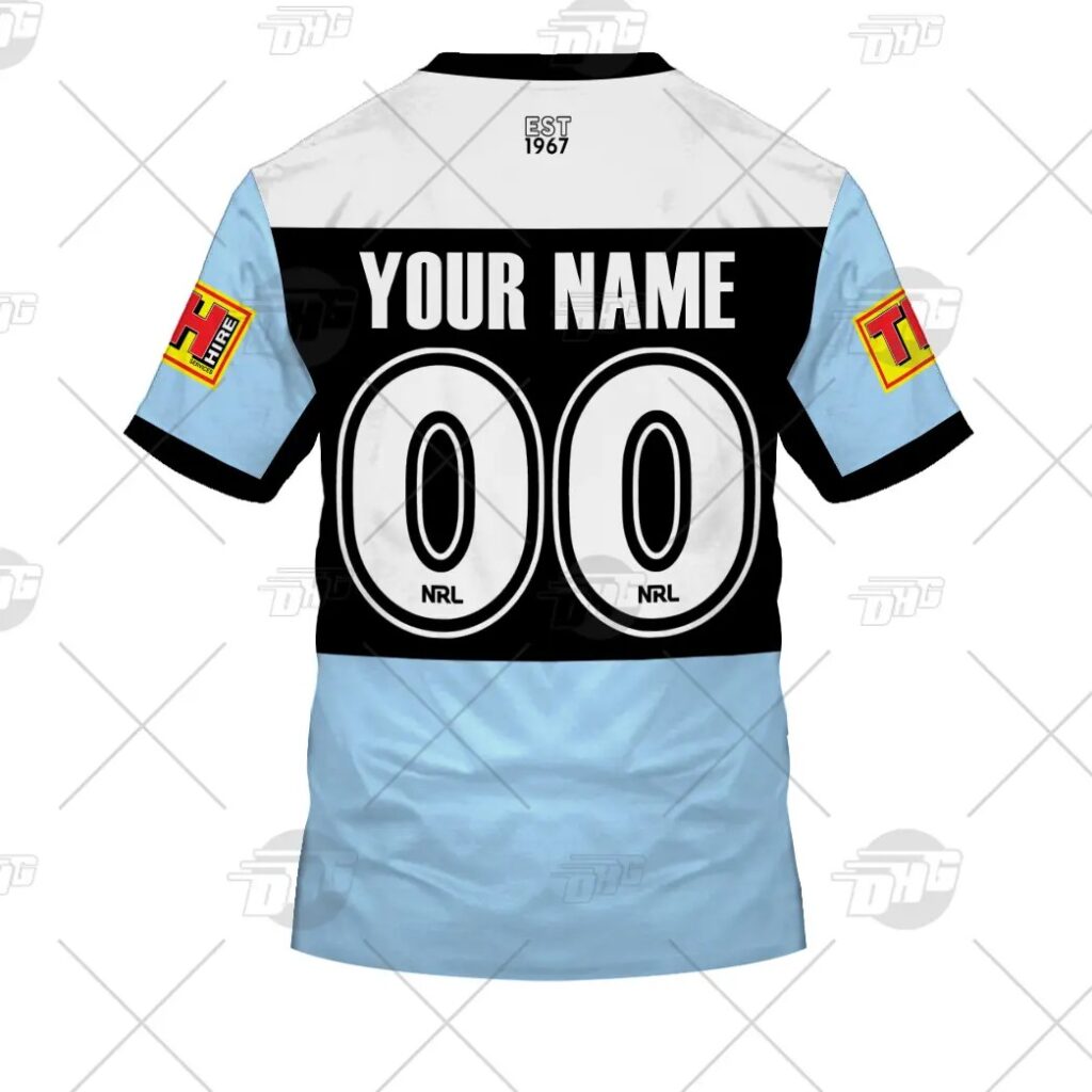 NRL Cronulla-Sutherland Sharks Custom Name Number 2021 Home Jersey Kids T-Shirt