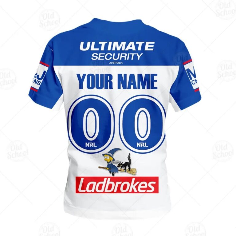 NRL Canterbury-Bankstown Bulldogs Custom Name Number x The Simpsons 2020 Halloween Jersey Kids T-Shirt