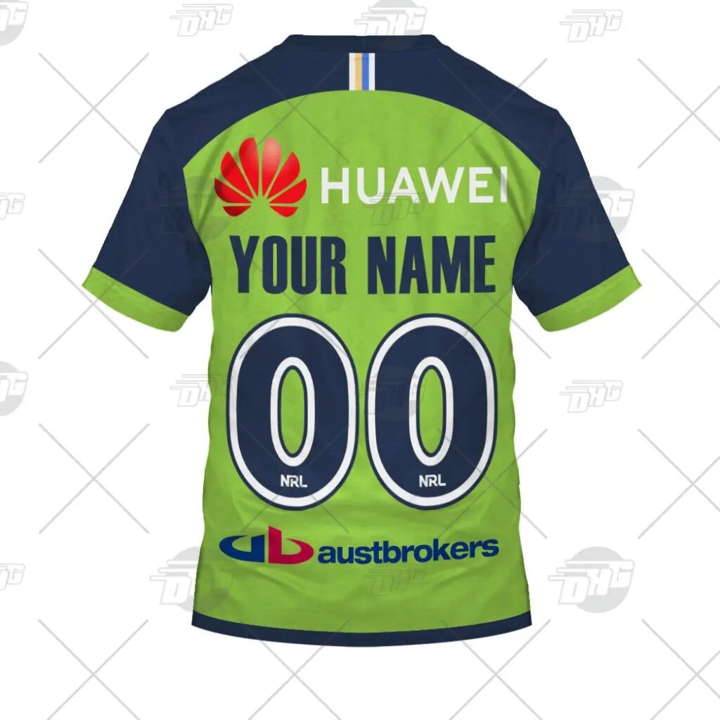 NRL Canberra Raiders Custom Name Number 2021 Home Jersey Kids T-Shirt