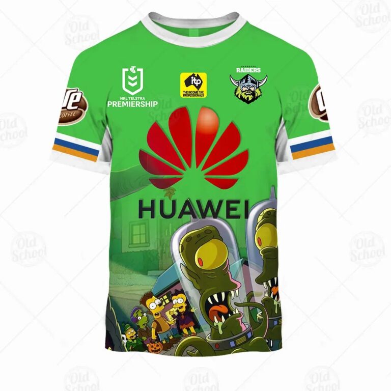 NRL Canberra Raiders Custom Name Number The Simpsons 2020 Halloween Jersey Kids T-Shirt