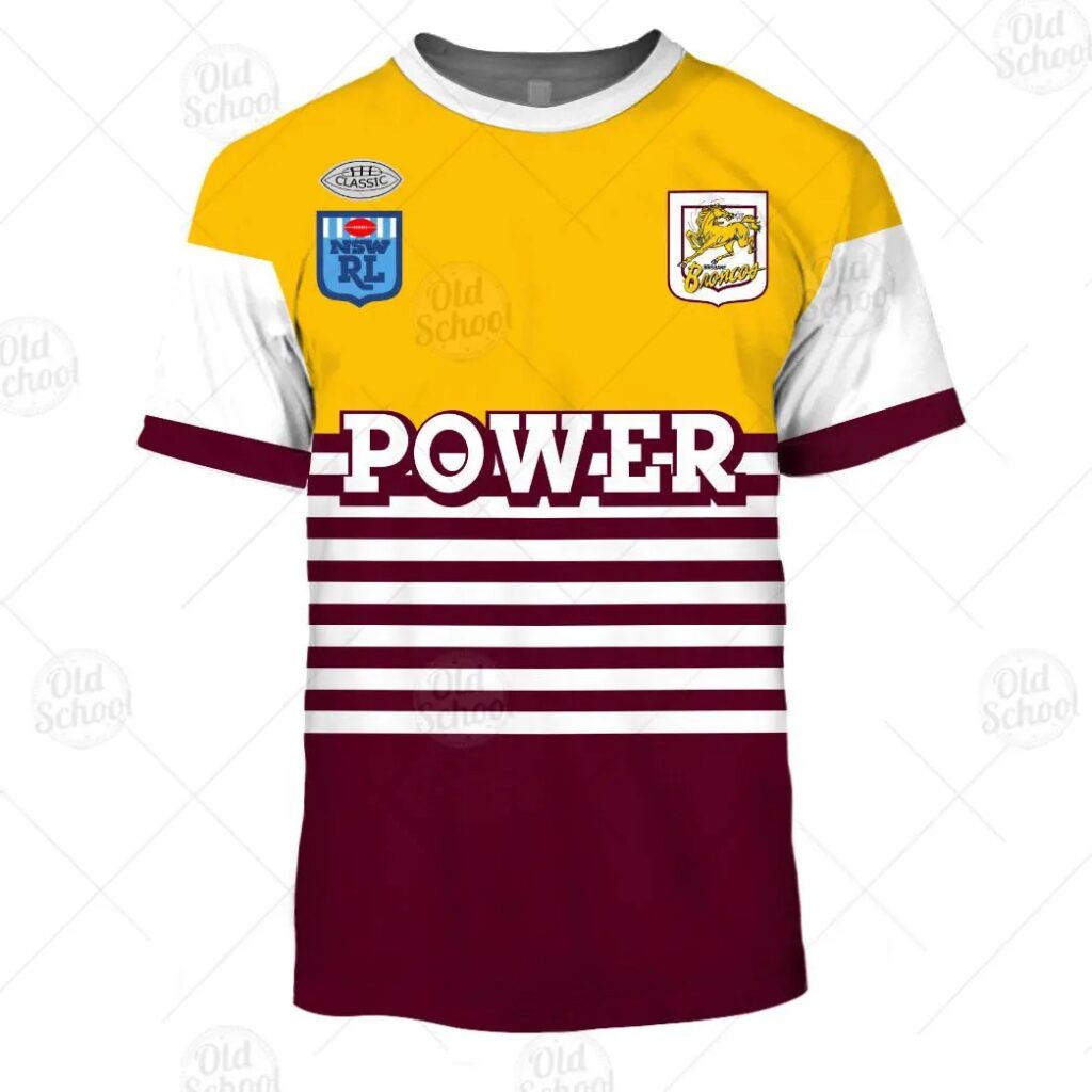 NRL Brisbane Broncos Custom Name Number 1988 NRL Vintage Retro Heritage Kids T-Shirt