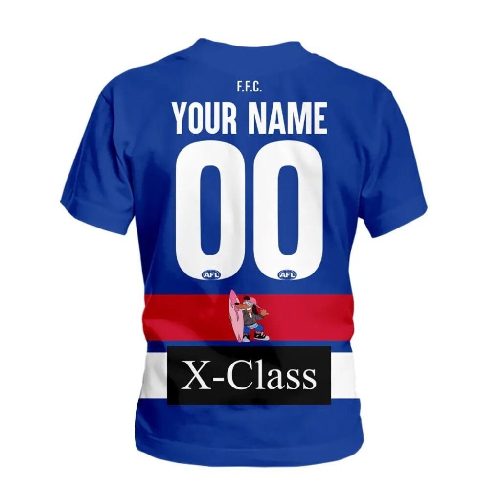 AFL Western Bulldogs Custom Name Number The Simpsons Guernsey Kids T-Shirt