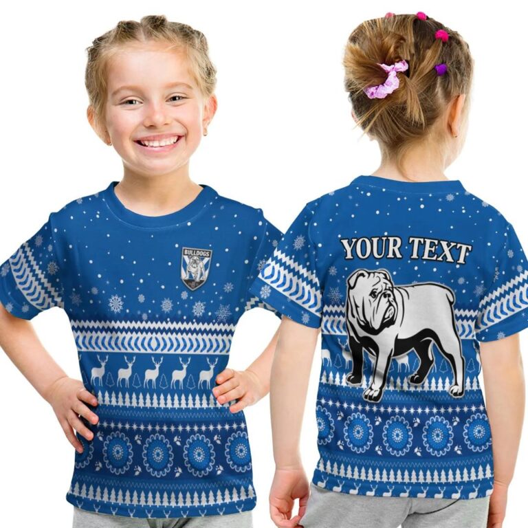 NRL Canterbury-Bankstown Bulldogs Custom Text Indigenous Kids T-Shirt