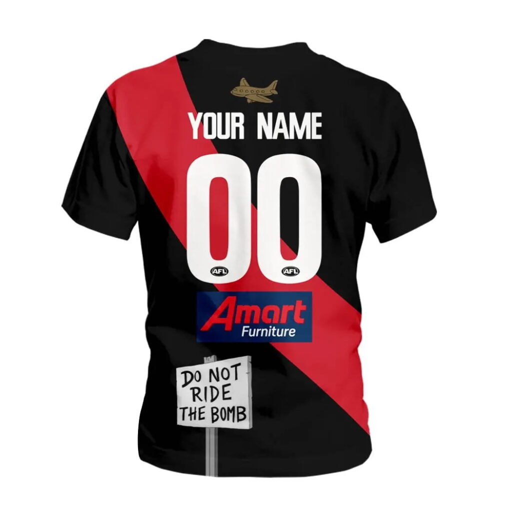 AFL Essendon Bombers Custom Name Number The Simpsons Guernsey Kids T-Shirt
