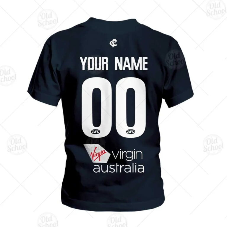 AFL Carlton Blues Custom Name Number 2020 Spiderman Guernsey Kids T-Shirt
