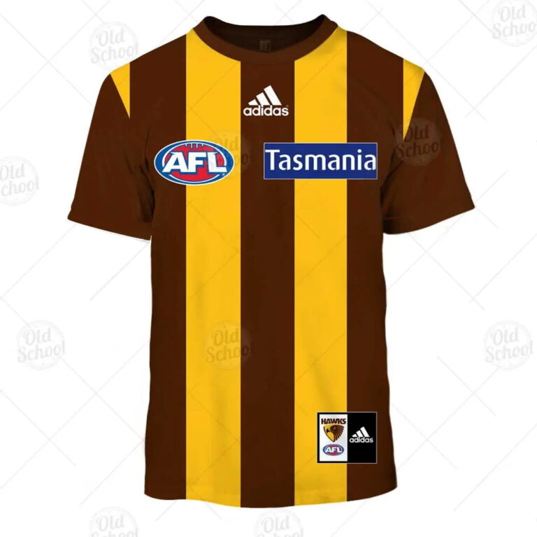 AFL Hawthorn Hawks Custom Name Number 2020 Home Guernsey Kids T-Shirt