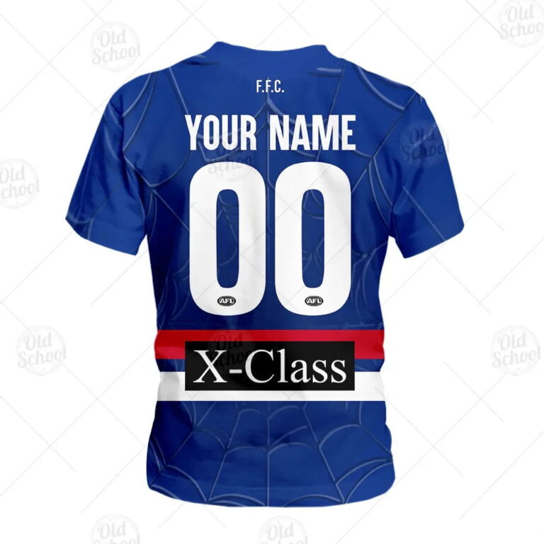 AFL Western Bulldogs Custom Name Number Spiderman 2020 Kids T-Shirt