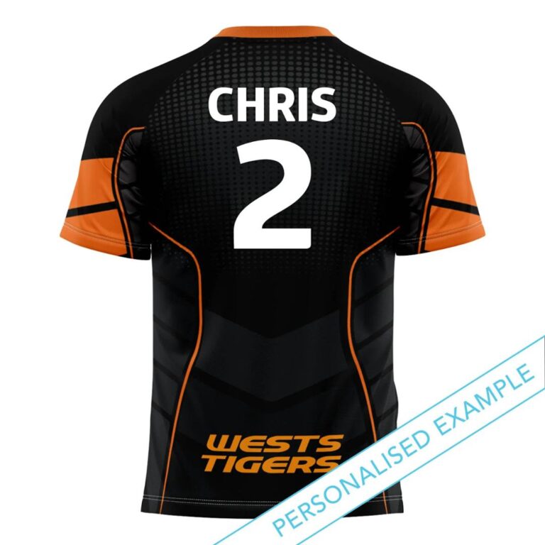 NRL Wests Tigers Custom Name Number Kids T-Shirt