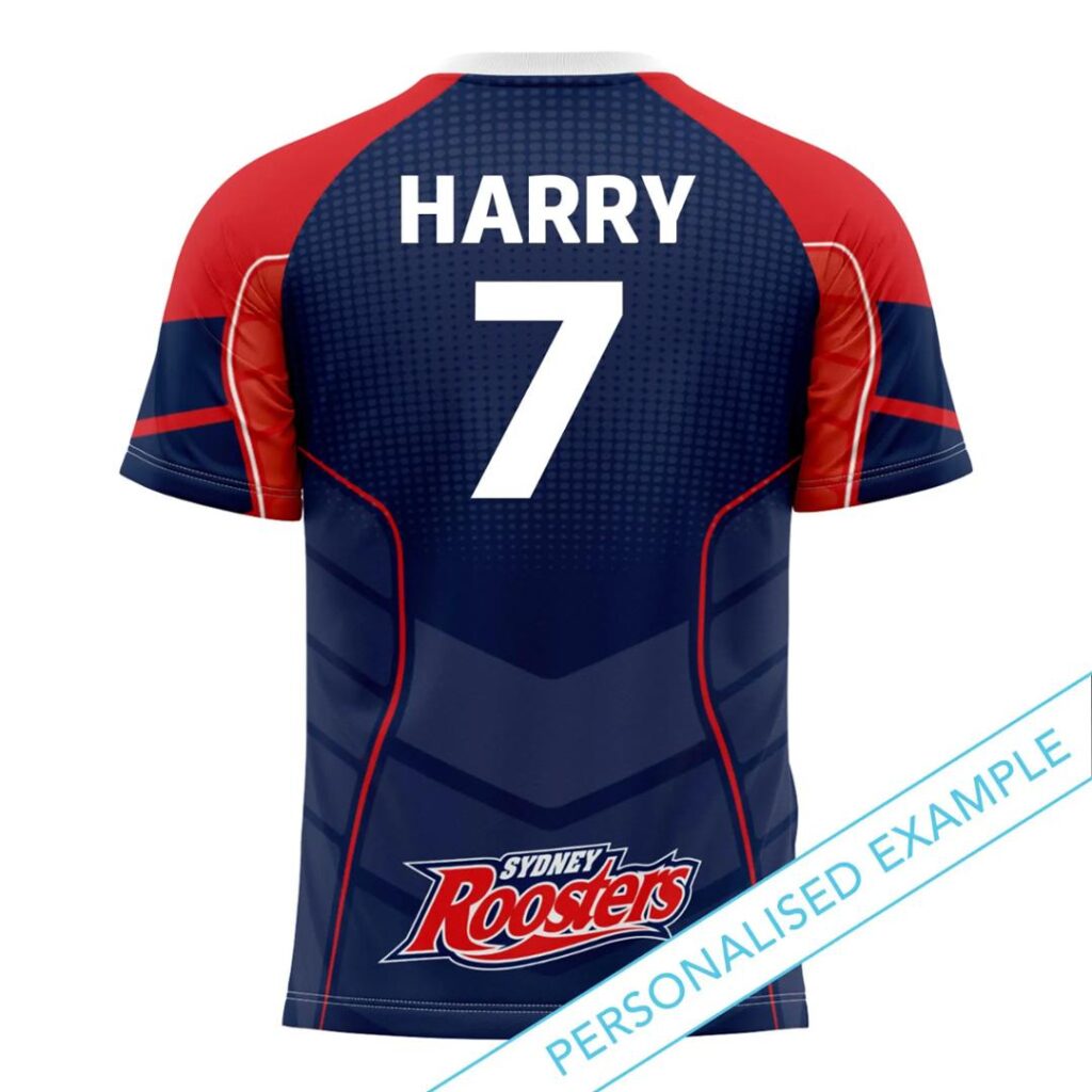 NRL Sydney Roosters Custom Name Number Kids T-Shirt