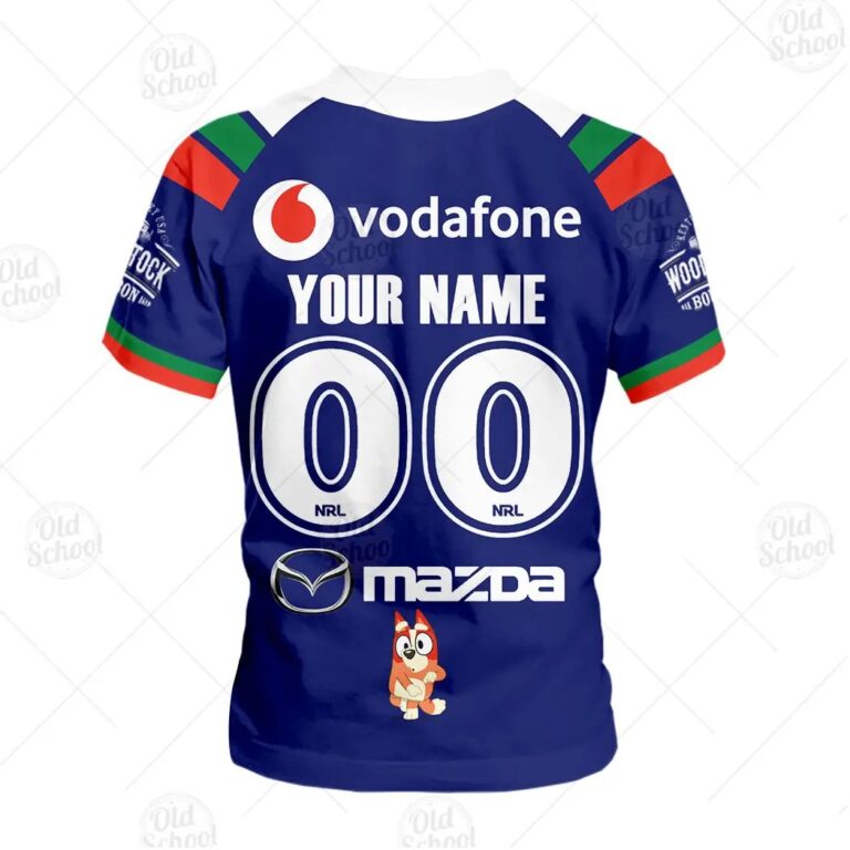 NRL New Zealand Warriors Custom Name Number Bluey Jersey Kids T-Shirt