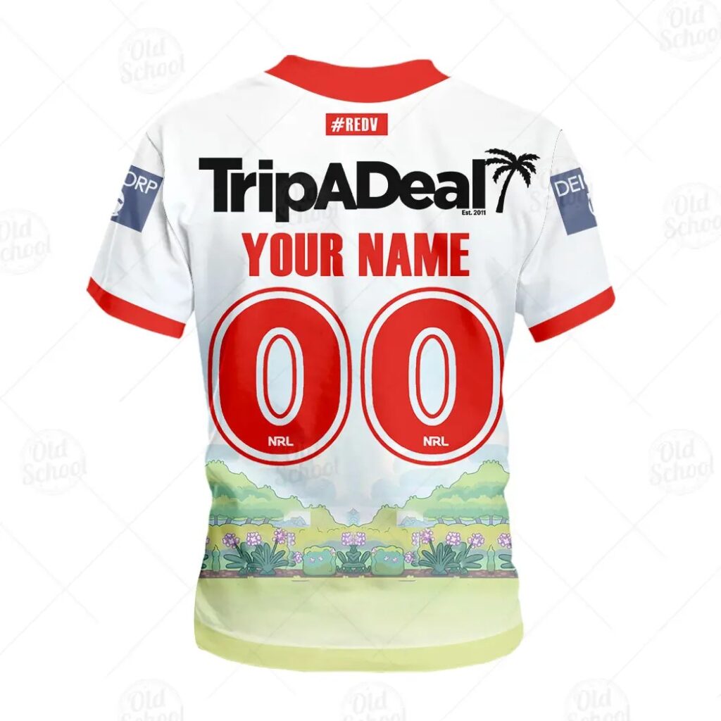 NRL St. George Illawarra Dragons Custom Name Number Bluey Jersey Kids T-Shirt