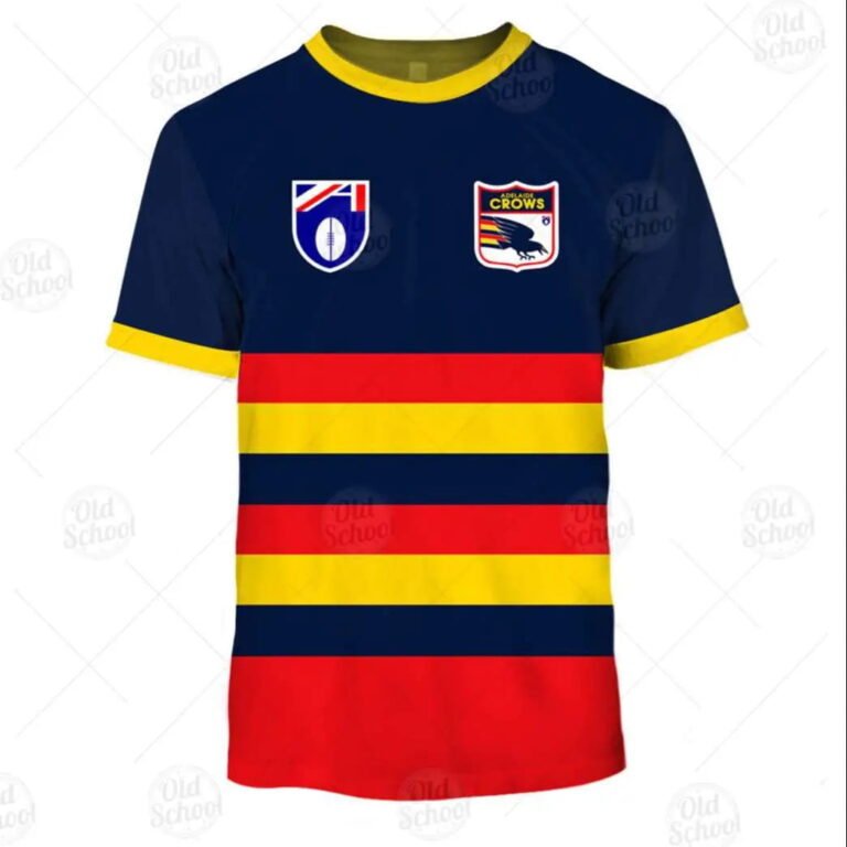 AFL Adelaide Crows Custom Name Number Vintage Retro Guernsey 90s Kids T-Shirt
