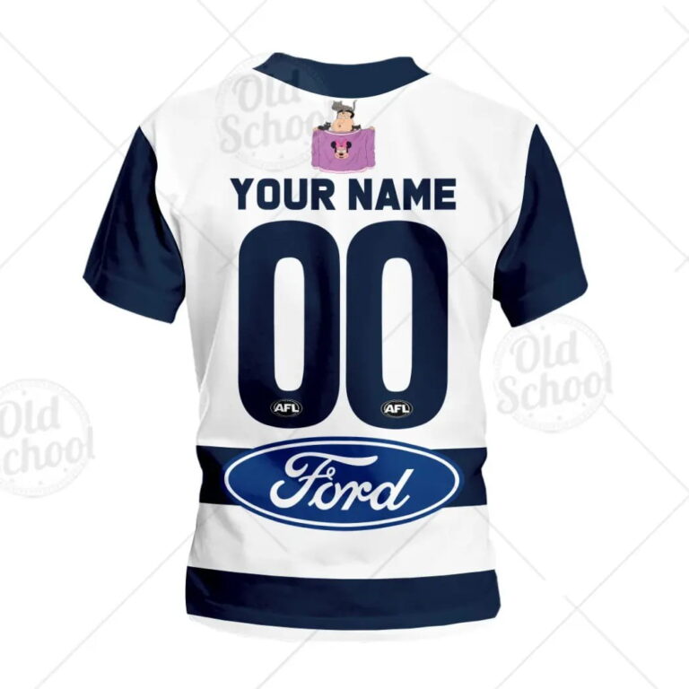 AFL Geelong Cats Custom Name Number Family Guy Guernsey Kids T-Shirt