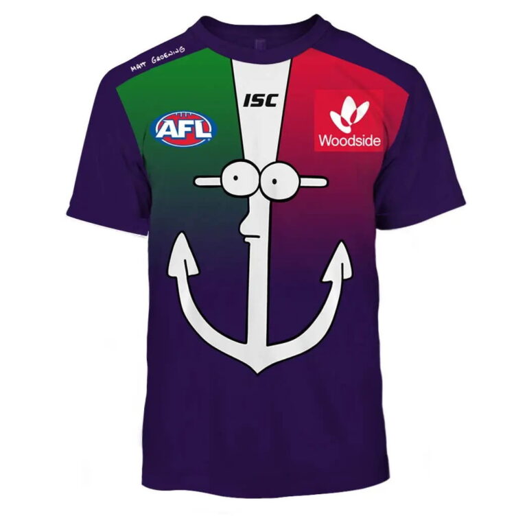 AFL Fremantle Dockers Custom Name Number The Simpsons Guernsey Kids T-Shirt