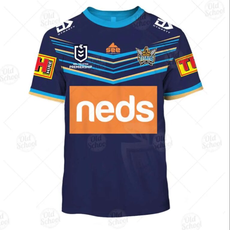 NRL Gold Coast Titans Custom Name Number 2020 Home Jersey Kids T-Shirt
