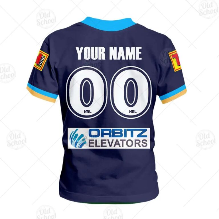 NRL Gold Coast Titans Custom Name Number 2020 Home Jersey Kids T-Shirt