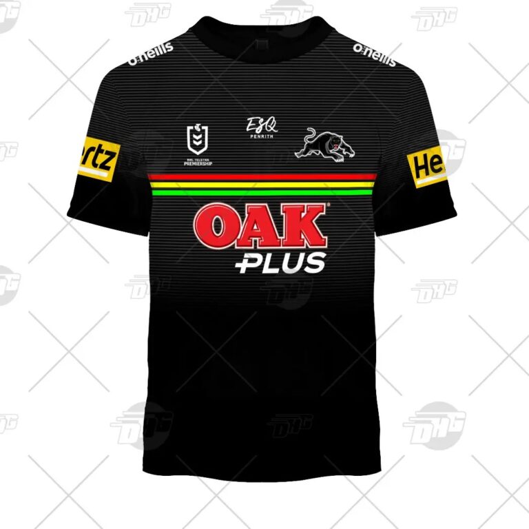 NRL Penrith Panthers Custom Name Number 2021 Home Jersey Kids T-Shirt
