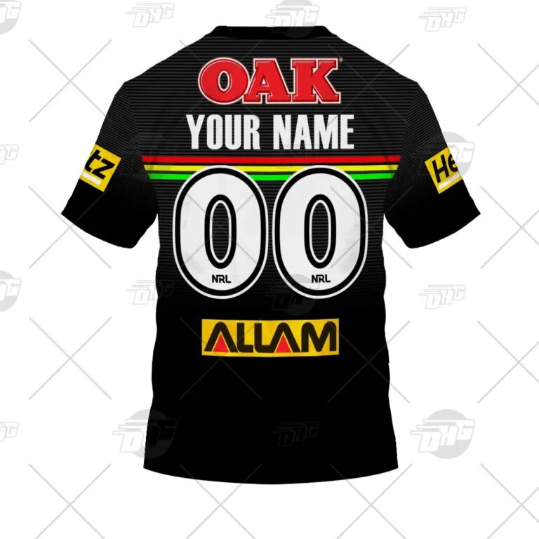 NRL Penrith Panthers Custom Name Number 2021 Home Jersey Kids T-Shirt