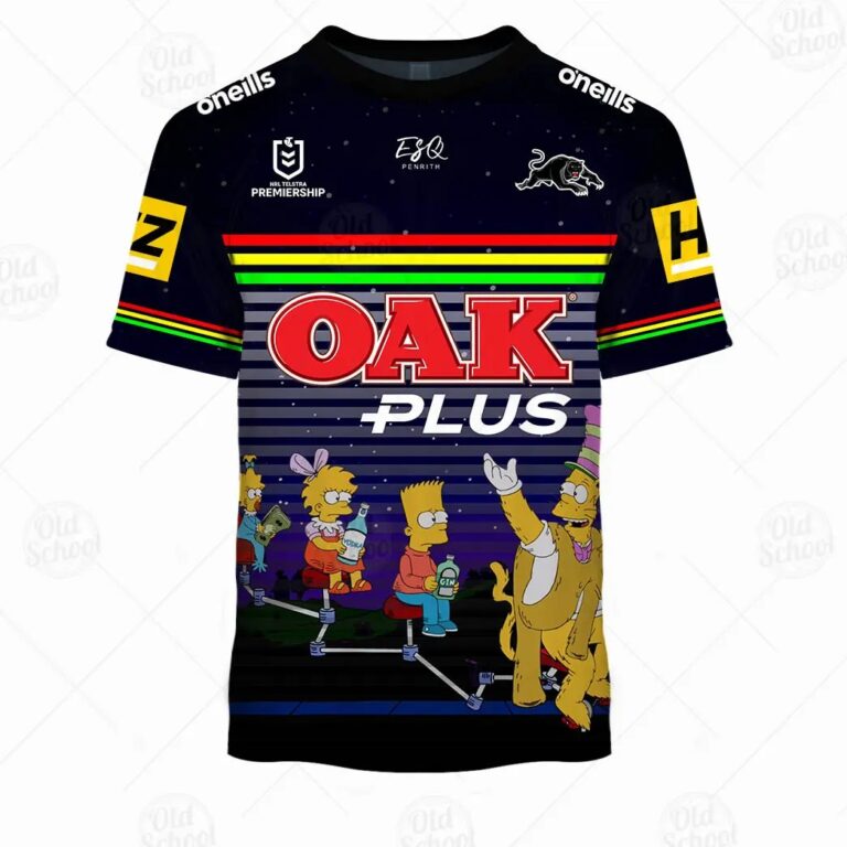 NRL Penrith Panthers Custom Name Number x The Simpsons 2020 Halloween Kids T-Shirt
