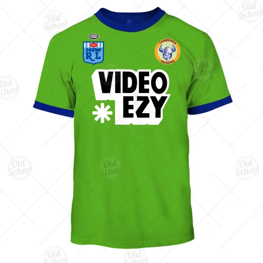 NRL Canberra Raiders Custom Name Number Vintage Retro1990 Kids T-Shirt