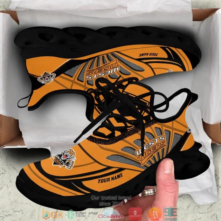 NRL Wests Tigers Custom Name Max Soul Shoes V1