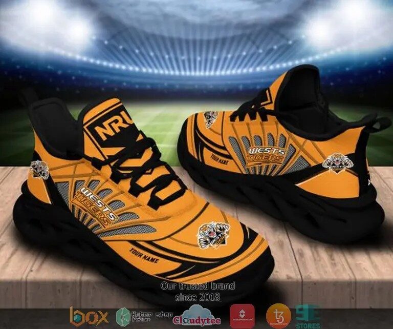 NRL Wests Tigers Custom Name Max Soul Shoes V1