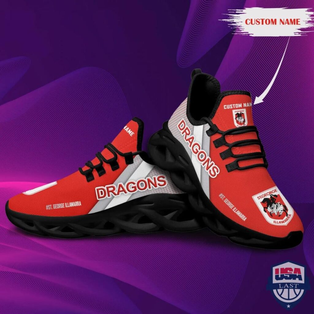 NRL St. George Illawarra Dragons Custom Name Max Soul Shoes V7