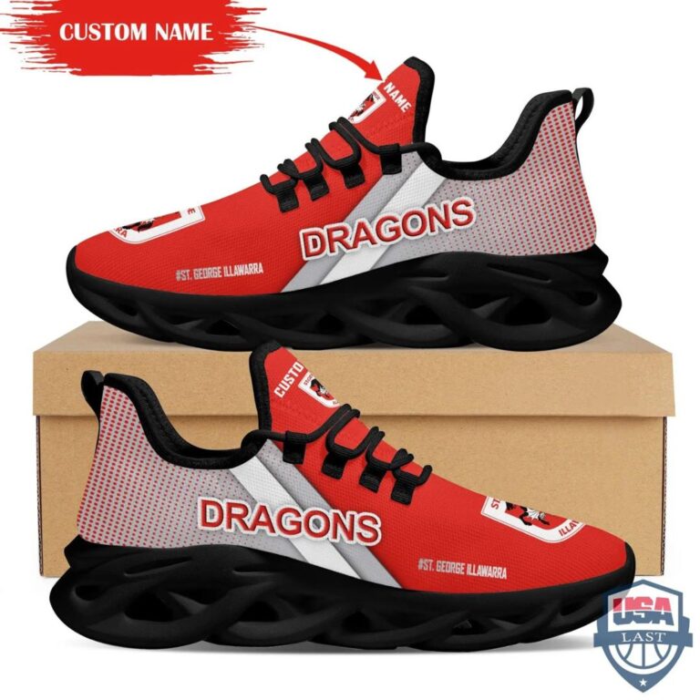 NRL St. George Illawarra Dragons Custom Name Max Soul Shoes V7