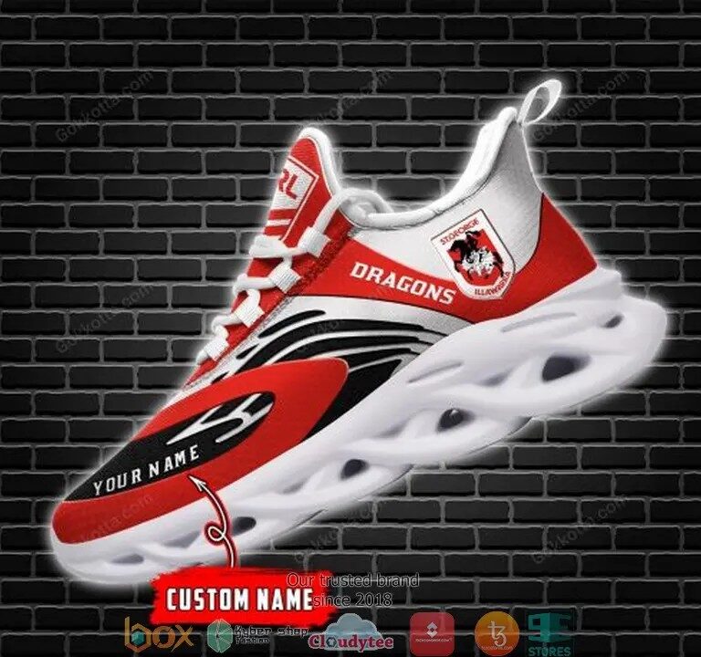 NRL St. George Illawarra Dragons Custom Name Max Soul Shoes V5