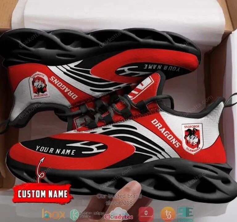 NRL St. George Illawarra Dragons Custom Name Max Soul Shoes V5