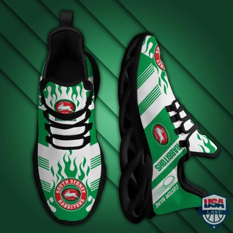 NRL South Sydney Rabbitohs Custom Name Max Soul Shoes V7