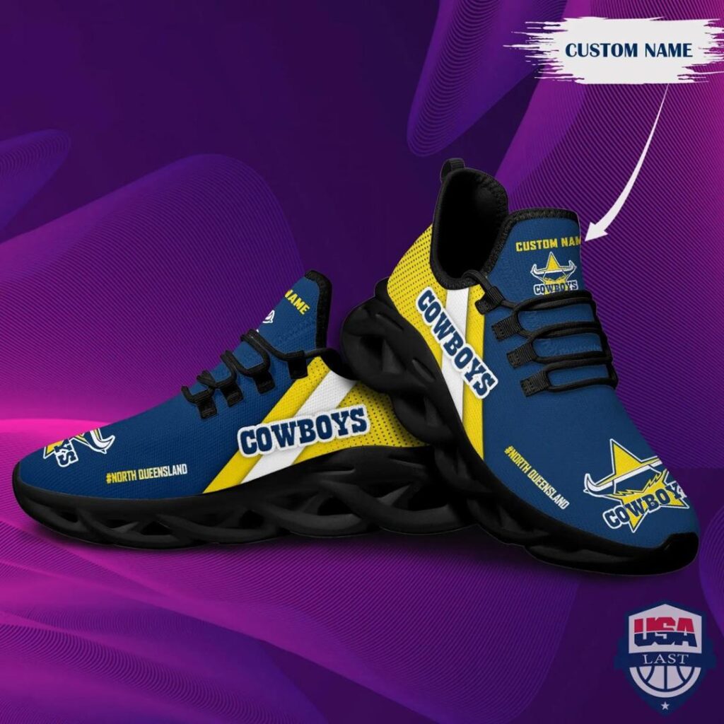 NRL North Queensland Cowboys Custom Name Max Soul Shoes V5